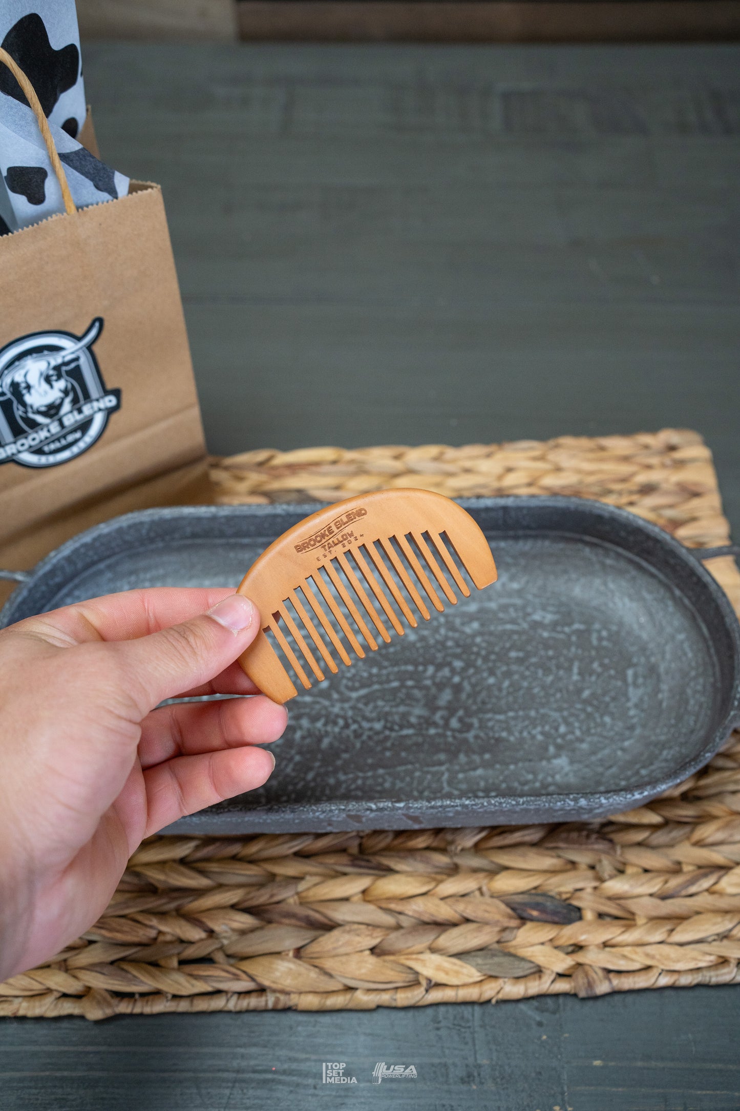 Wide Tooth Wood Beard Comb